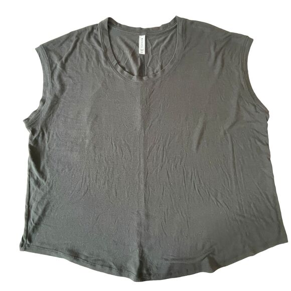 Athleta Cloudlight Stratus Tee Shirt 2X Black Short Sleeve Athleisure 444861 - Picture 1 of 6